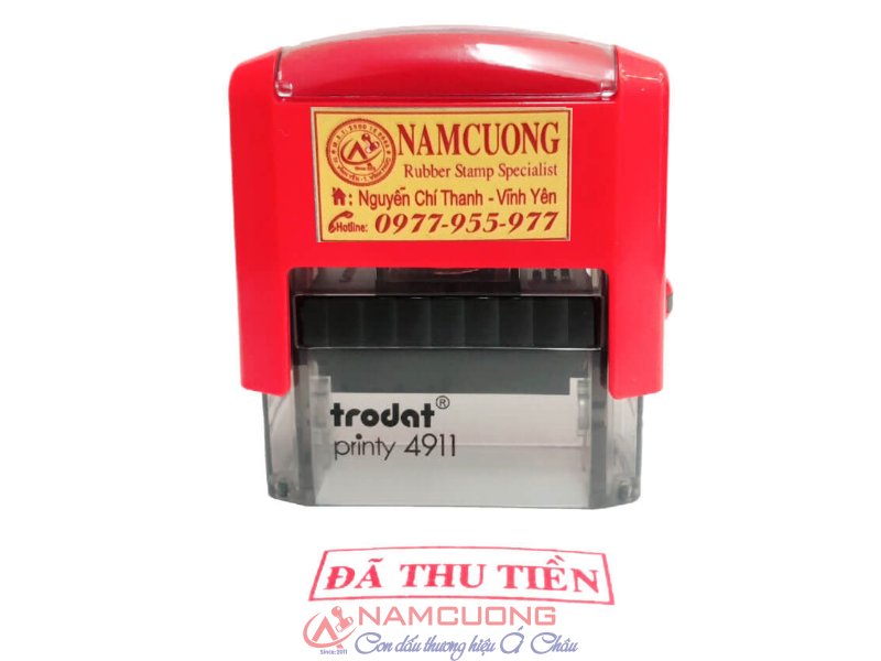 Khắc dấu đã thu, chi tiền